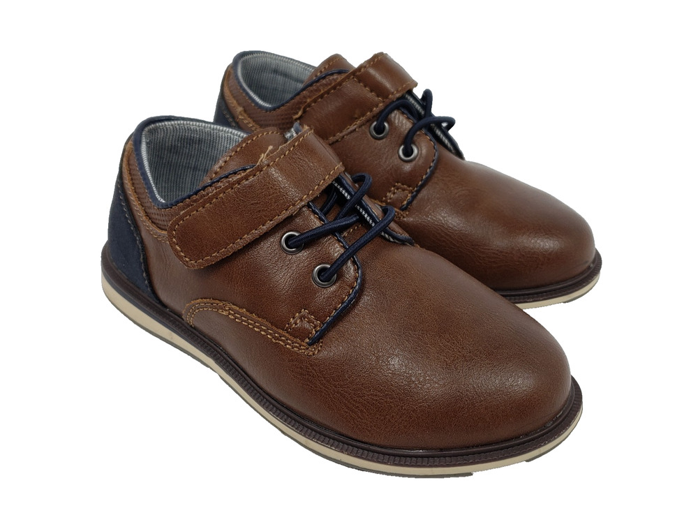 Jumping Beans Toddler Boys Size 10 Cognac Brown Formal Dress Oxford Shoes